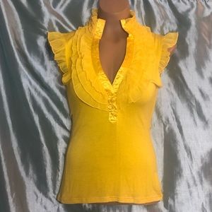 Canary yellow stretch dress tee,M